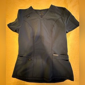 Jaanuu royal blue scrub 4-pocket D-ring top XS and mesh-enhanced joggers XSP